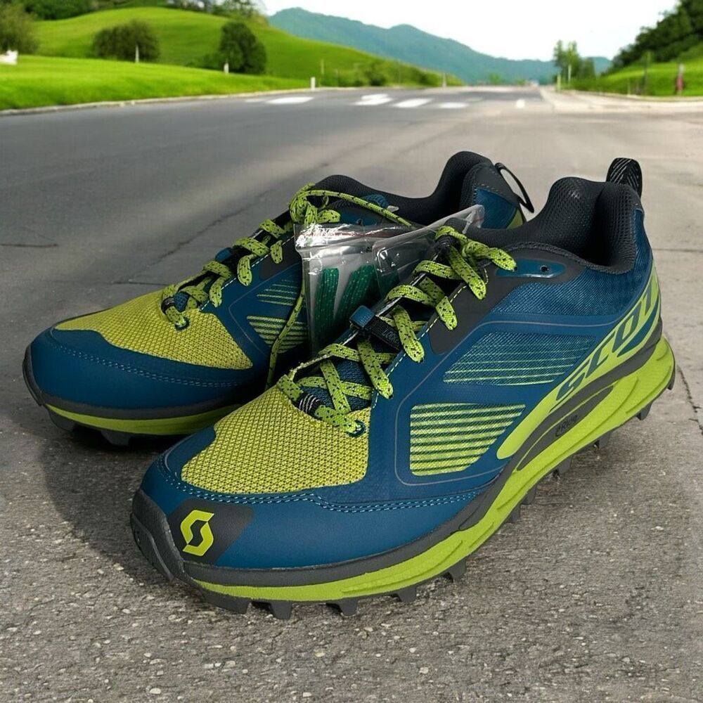 Scott Kinabalu Supertrac Trail Running Shoe‎ Mens Size 9 Blue LimeGreen Trainers
